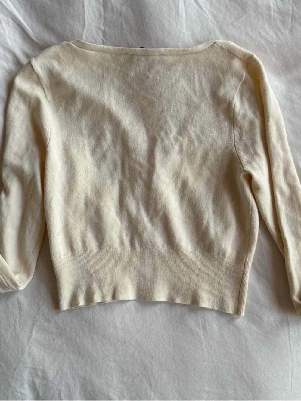 Zara Light Beige V-Neck Button Cardigan - Picture 5 of 6